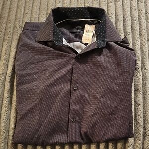 WRK (NWT) Men's (15) Stylish Dark Button Down Shirt